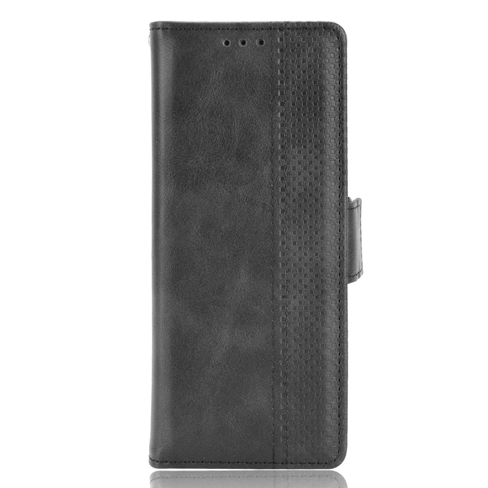 Side Magnetic Buckle Retro Texture Leather Stand Wallet Phone Flip Case Cover Shell for Samsung Galaxy Z Fold3 5G