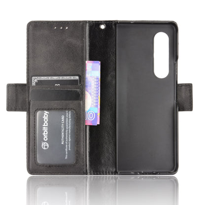 Side Magnetic Buckle Retro Texture Leather Stand Wallet Phone Flip Case Cover Shell for Samsung Galaxy Z Fold3 5G