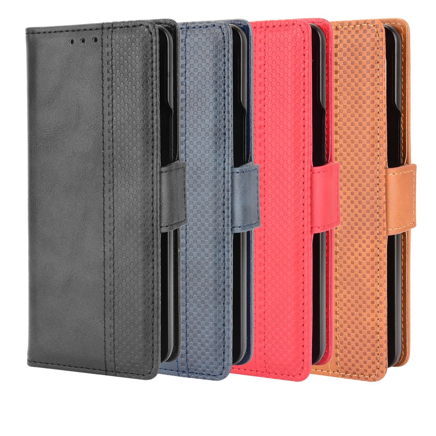 Side Magnetic Buckle Retro Texture Leather Stand Wallet Phone Flip Case Cover Shell for Samsung Galaxy Z Fold3 5G