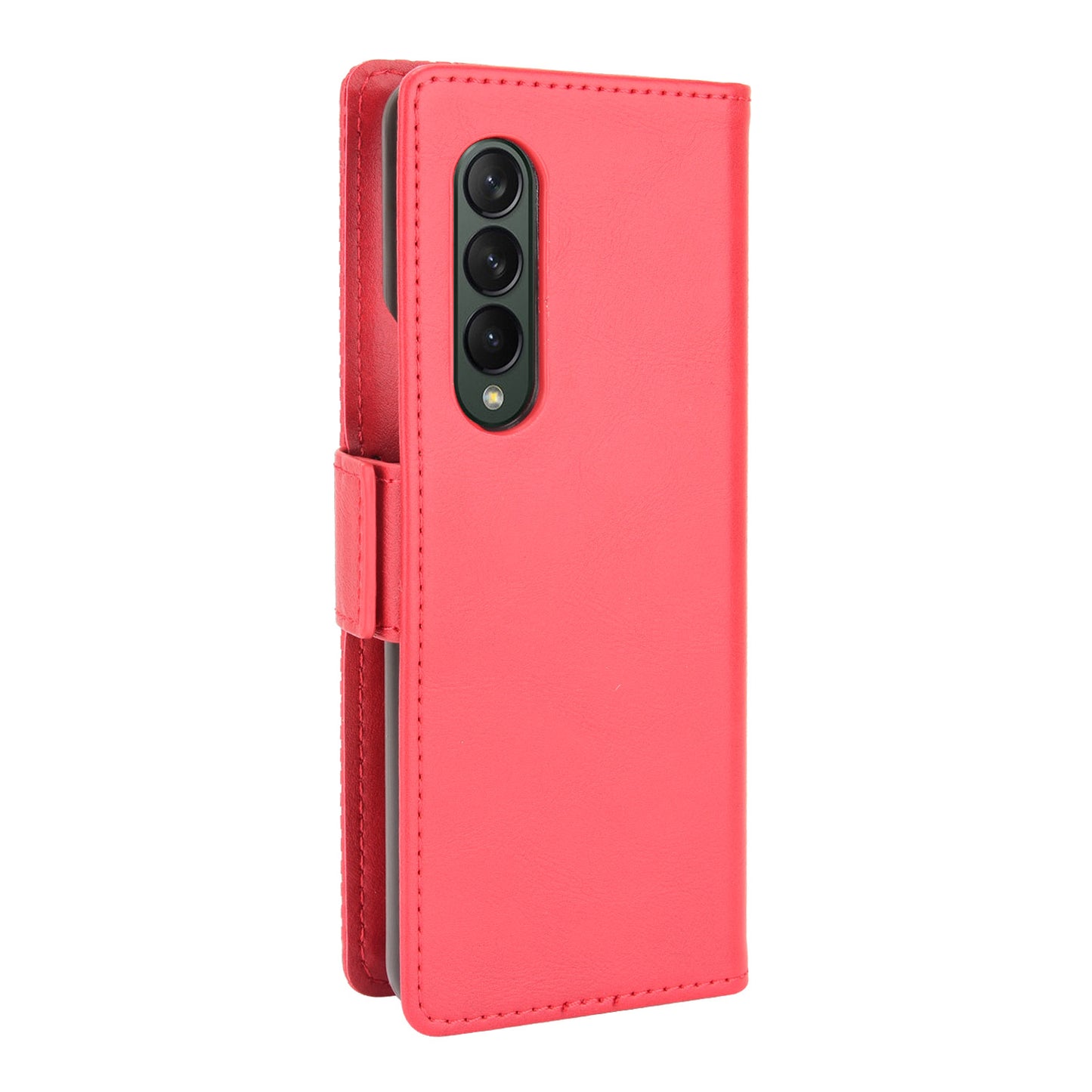 Side Magnetic Buckle Retro Texture Leather Stand Wallet Phone Flip Case Cover Shell for Samsung Galaxy Z Fold3 5G
