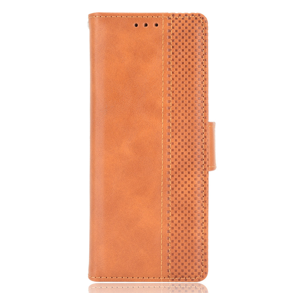 Side Magnetic Buckle Retro Texture Leather Stand Wallet Phone Flip Case Cover Shell for Samsung Galaxy Z Fold3 5G