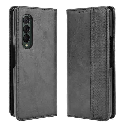 Folio Flip Auto-absorbed Retro Leather Wallet Phone Case for Samsung Galaxy Z Fold3 5G