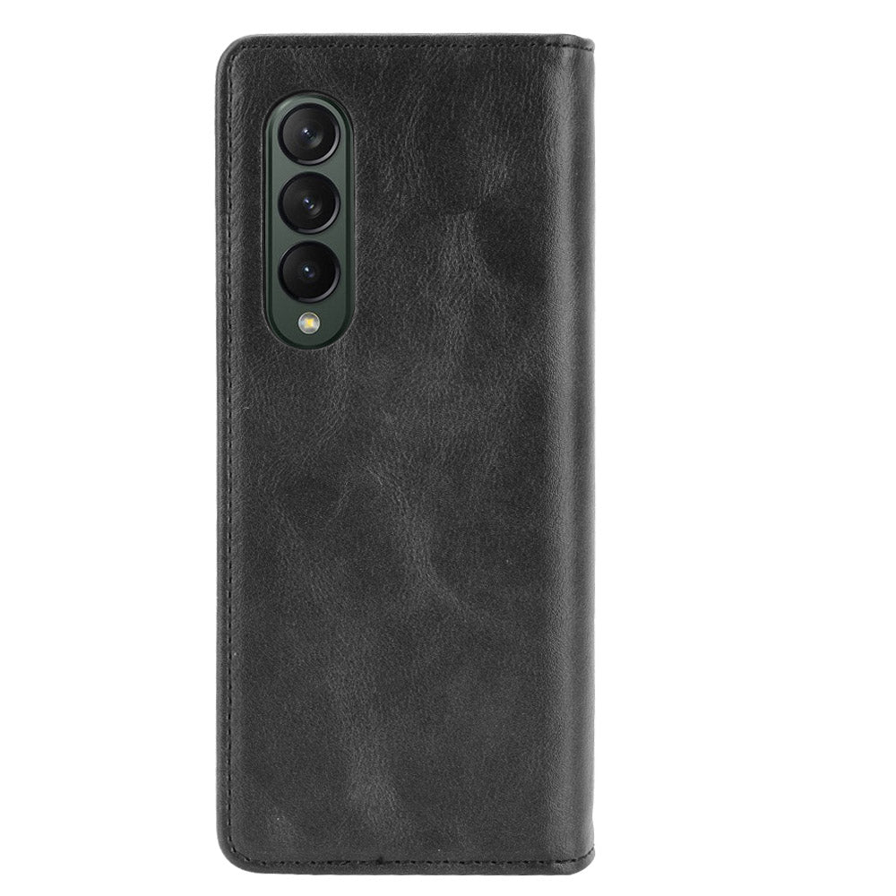 Folio Flip Auto-absorbed Retro Leather Wallet Phone Case for Samsung Galaxy Z Fold3 5G