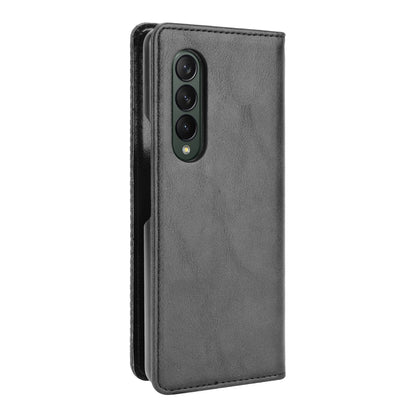 Folio Flip Auto-absorbed Retro Leather Wallet Phone Case for Samsung Galaxy Z Fold3 5G