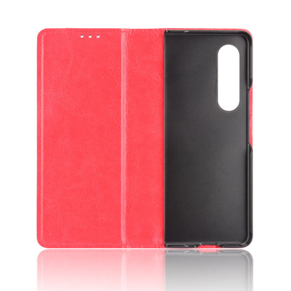 Folio Flip Auto-absorbed Retro Leather Wallet Phone Case for Samsung Galaxy Z Fold3 5G