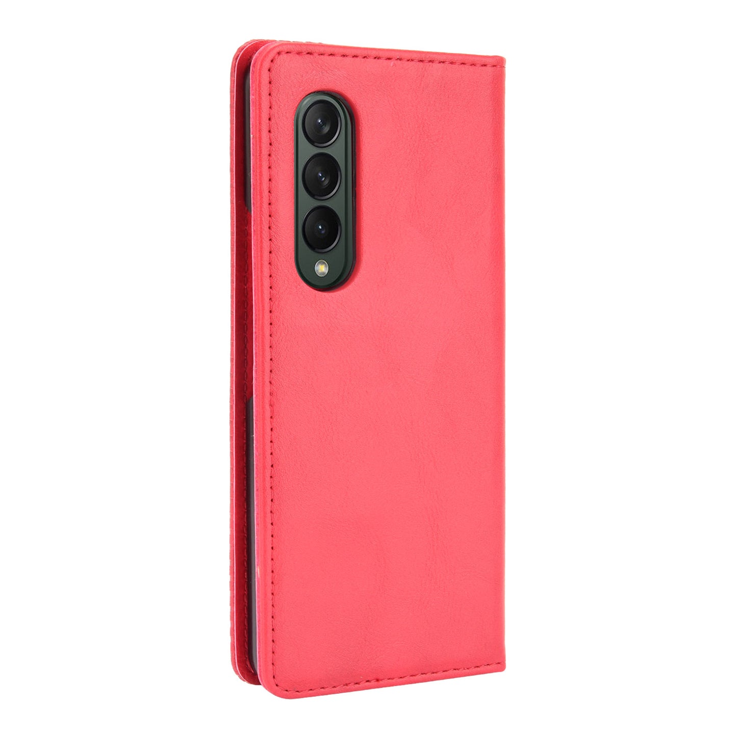 Folio Flip Auto-absorbed Retro Leather Wallet Phone Case for Samsung Galaxy Z Fold3 5G