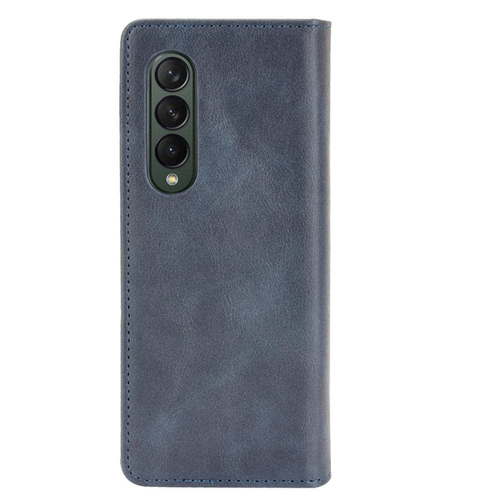 Folio Flip Auto-absorbed Retro Leather Wallet Phone Case for Samsung Galaxy Z Fold3 5G