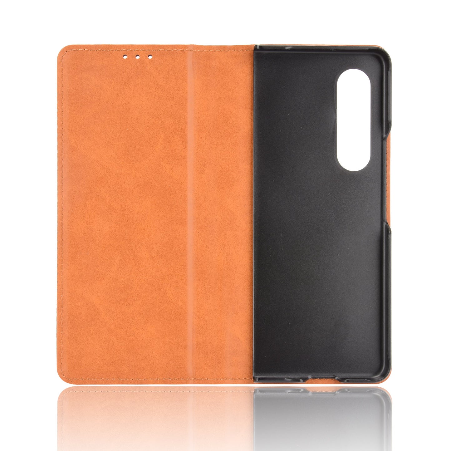 Folio Flip Auto-absorbed Retro Leather Wallet Phone Case for Samsung Galaxy Z Fold3 5G