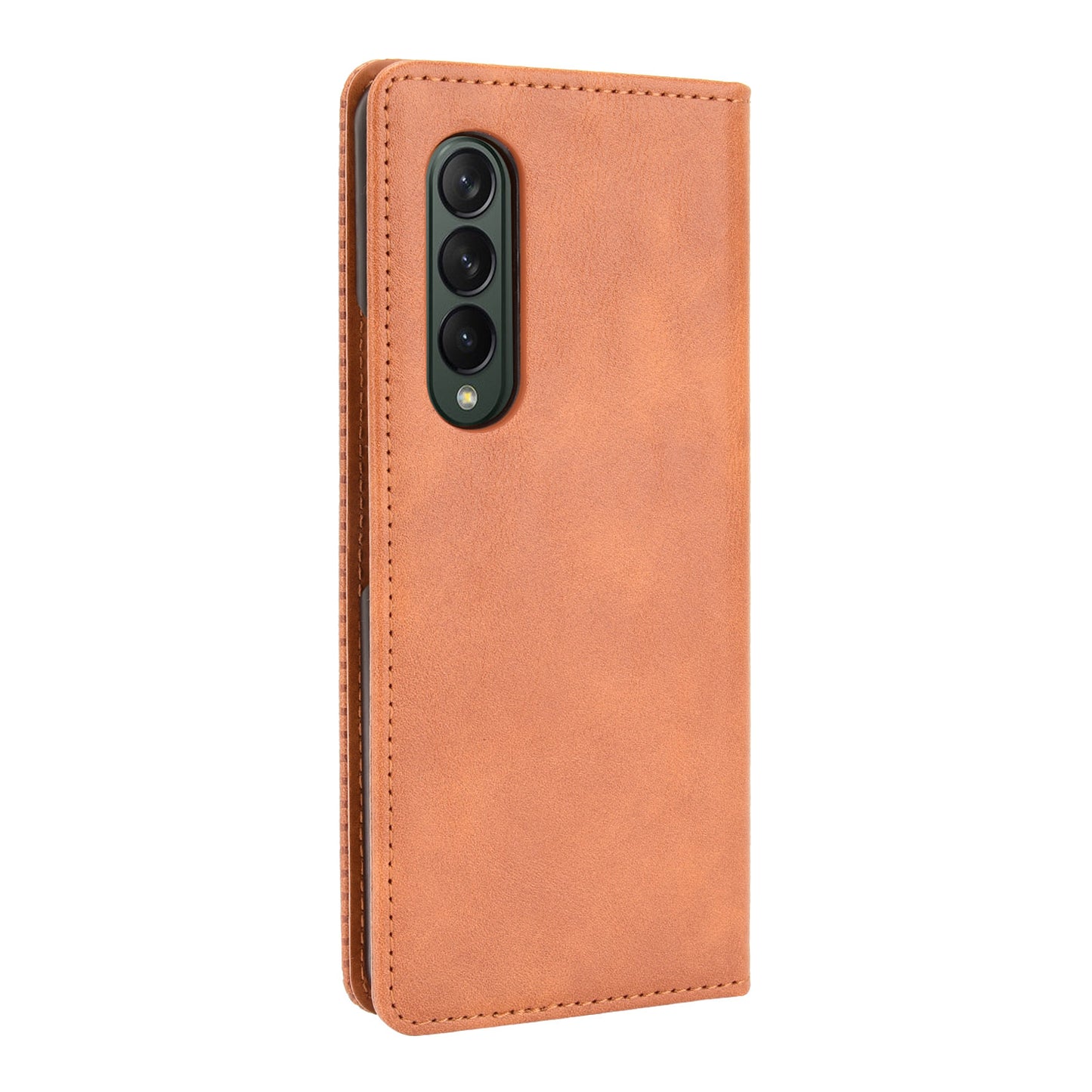 Folio Flip Auto-absorbed Retro Leather Wallet Phone Case for Samsung Galaxy Z Fold3 5G