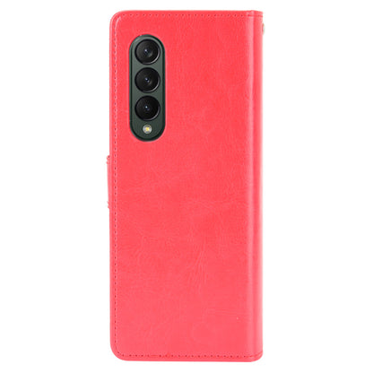 Crazy Horse Texture Leather Wallet Stand Phone Protective Case Cover with Hand Strap for Samsung Galaxy Z Fold3 5G