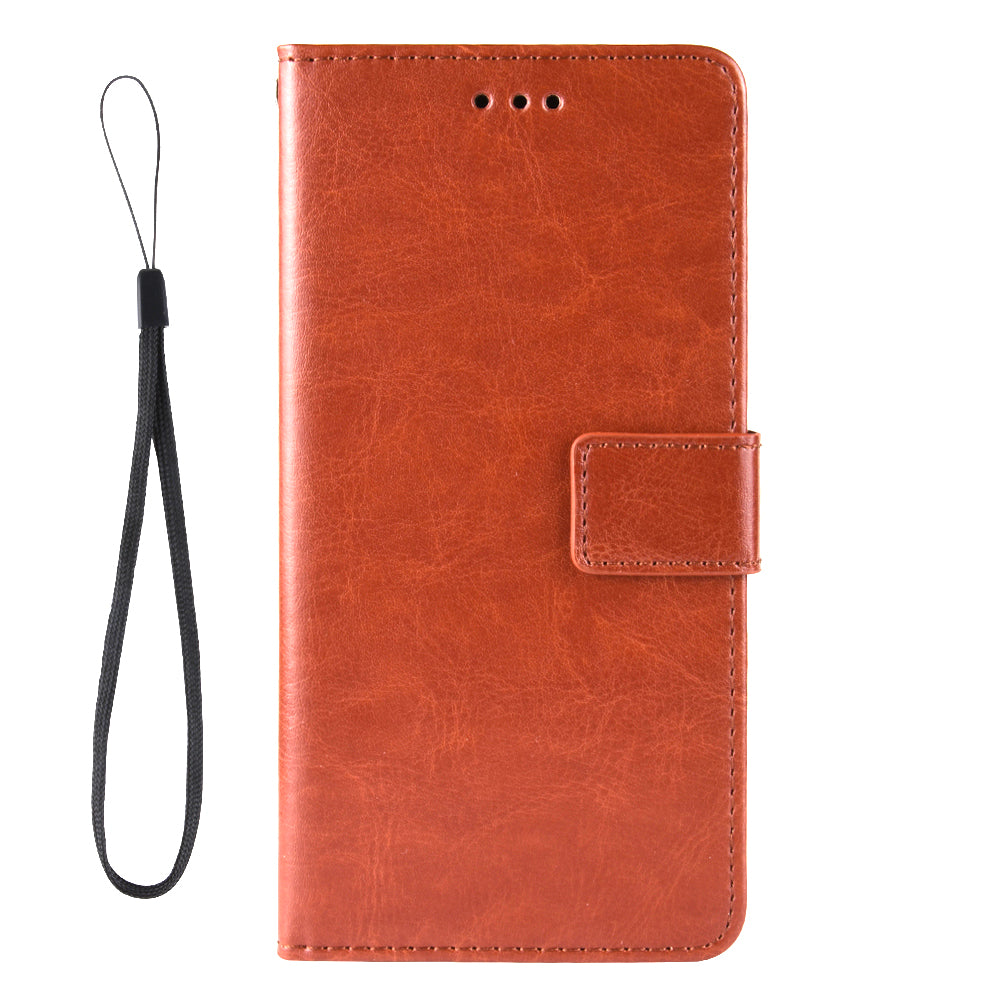 Crazy Horse Texture Leather Wallet Stand Phone Protective Case Cover with Hand Strap for Samsung Galaxy Z Fold3 5G