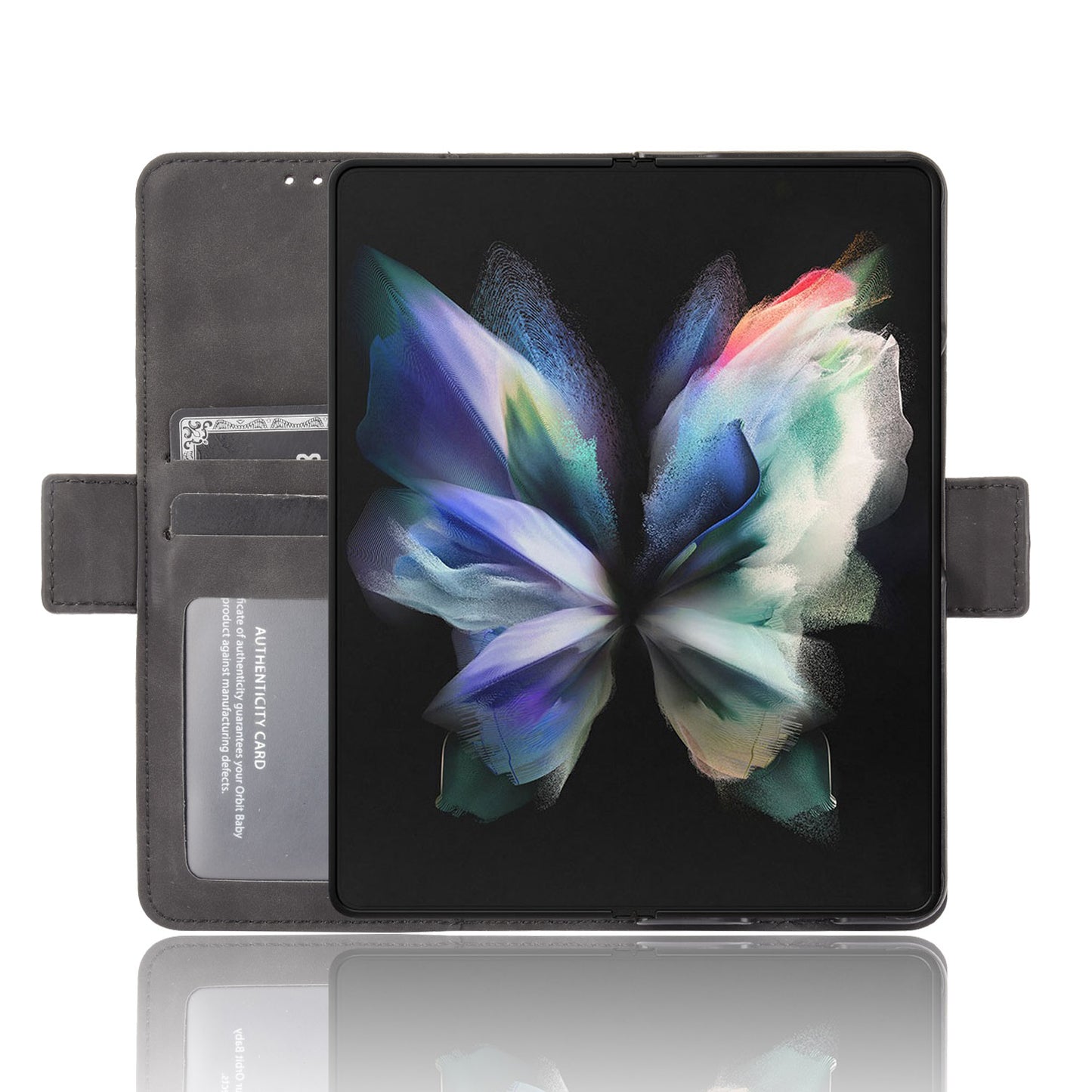 Shockproof Leather Cell Phone Cover Stand Case Shell with Multiple Card Slot for Samsung Galaxy Z Fold3 5G