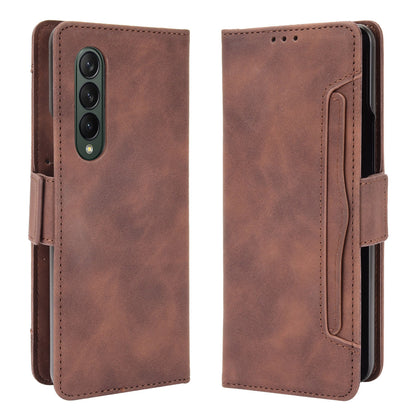 Shockproof Leather Cell Phone Cover Stand Case Shell with Multiple Card Slot for Samsung Galaxy Z Fold3 5G