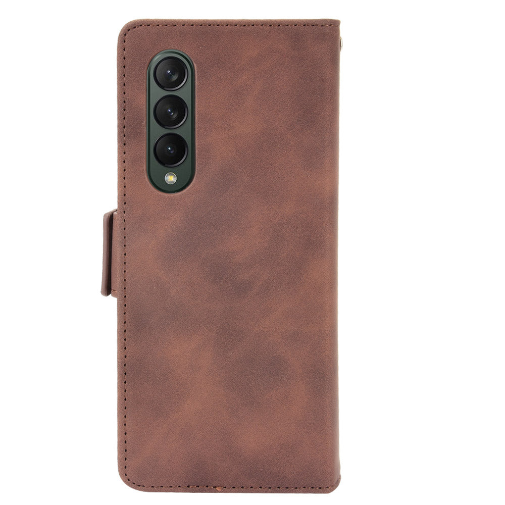 Shockproof Leather Cell Phone Cover Stand Case Shell with Multiple Card Slot for Samsung Galaxy Z Fold3 5G