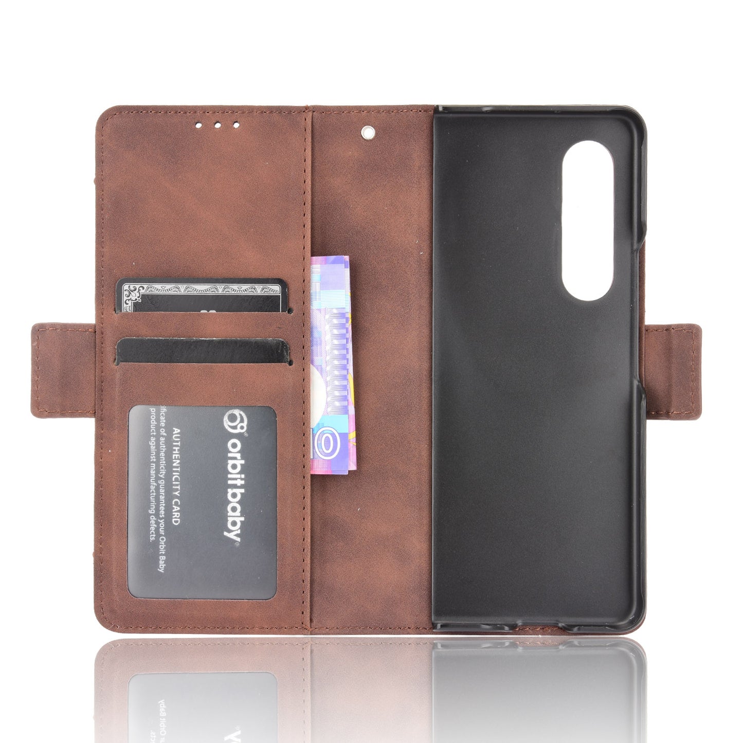 Shockproof Leather Cell Phone Cover Stand Case Shell with Multiple Card Slot for Samsung Galaxy Z Fold3 5G