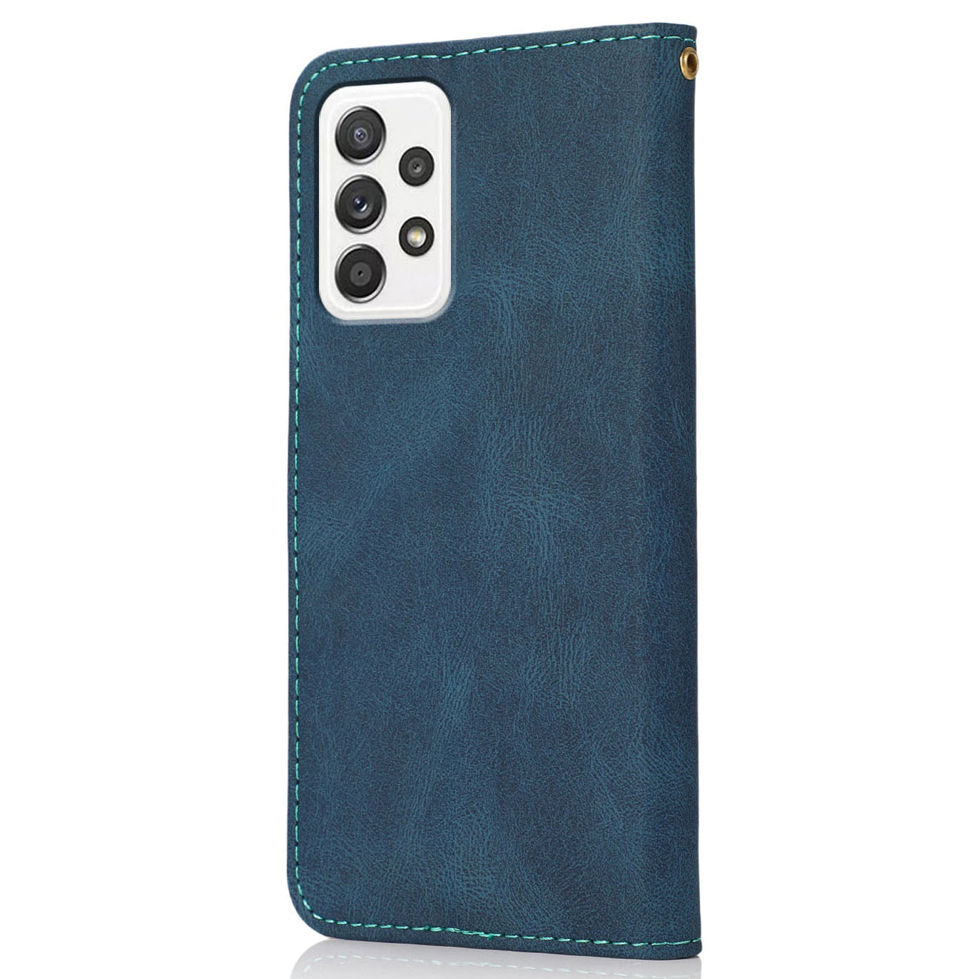 Shockproof Bi-color Splicing Stand Wallet Case Leather Shell for Samsung Galaxy A52s 5G/A52 4G/5G