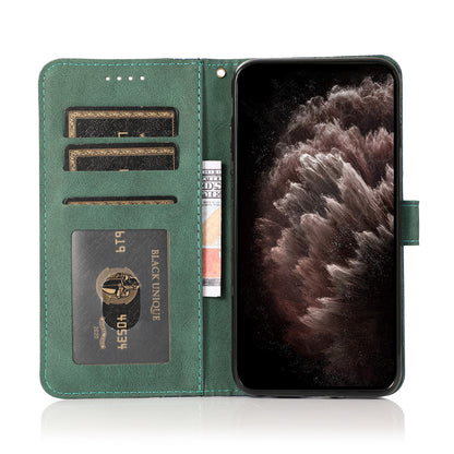 Shockproof Bi-color Splicing Stand Wallet Case Leather Shell for Samsung Galaxy A52s 5G/A52 4G/5G
