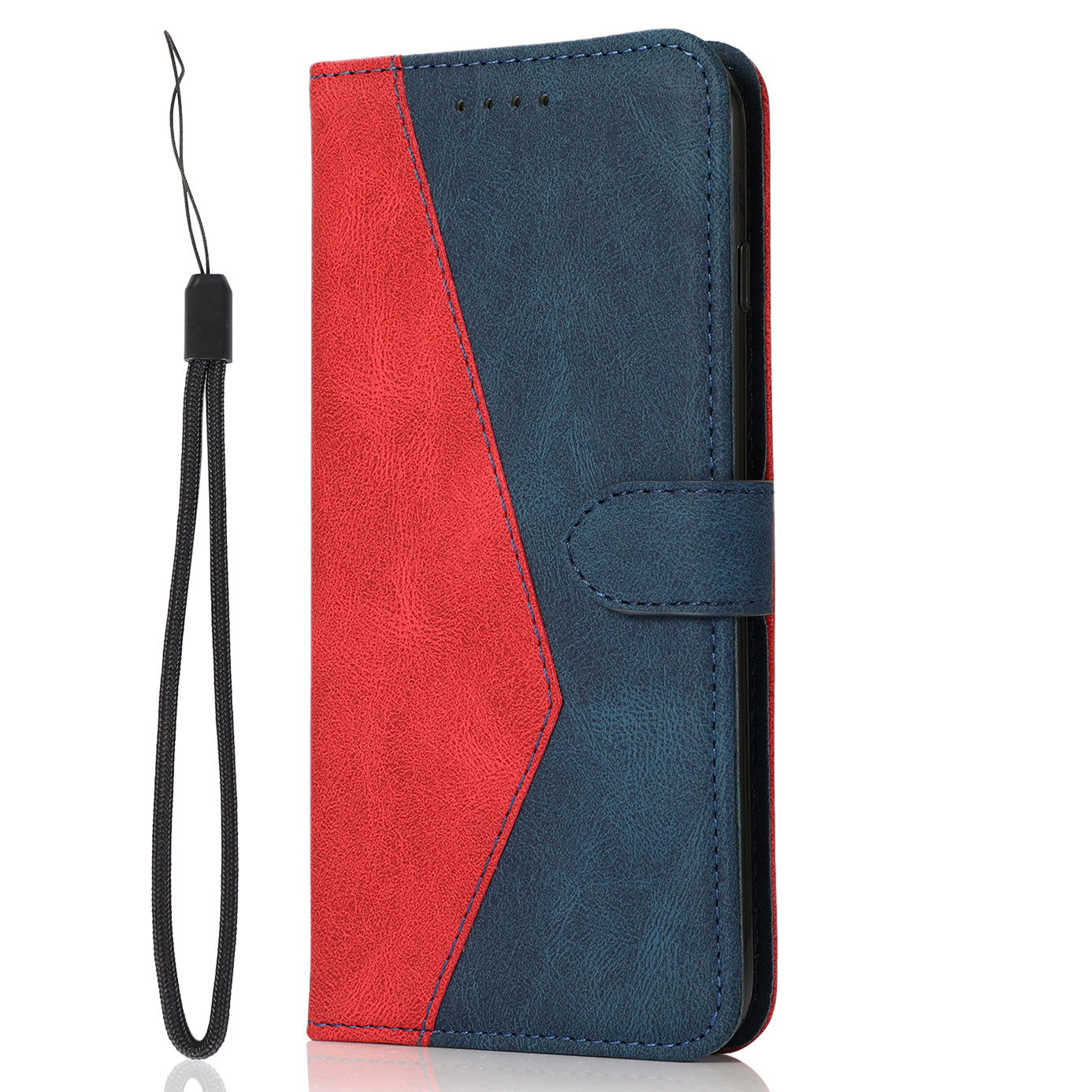 Shockproof Bi-color Splicing Stand Wallet Case Leather Shell for Samsung Galaxy A52s 5G/A52 4G/5G