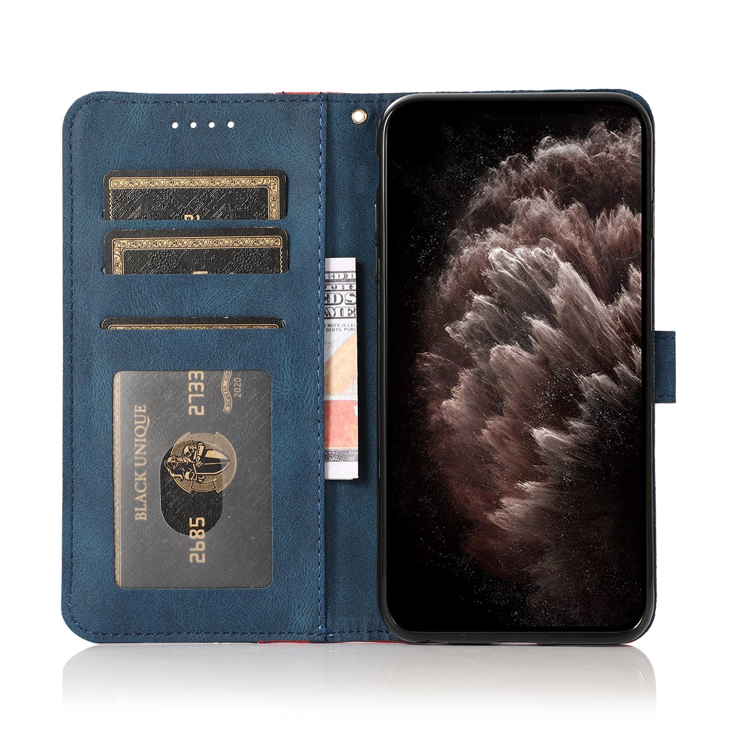 Shockproof Bi-color Splicing Stand Wallet Case Leather Shell for Samsung Galaxy A52s 5G/A52 4G/5G