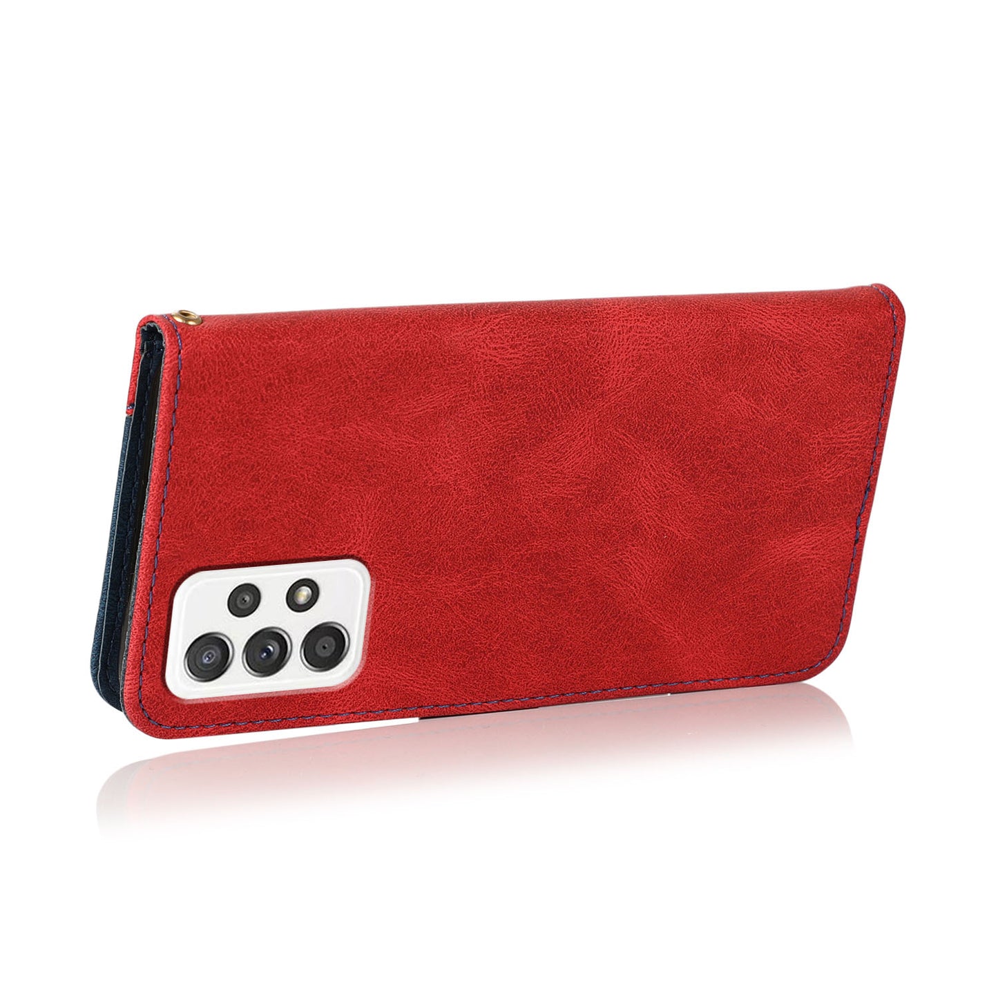 Shockproof Bi-color Splicing Stand Wallet Case Leather Shell for Samsung Galaxy A52s 5G/A52 4G/5G