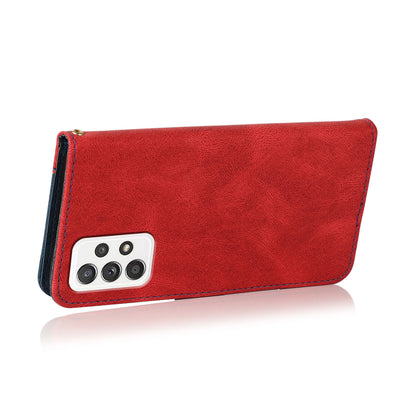 Shockproof Bi-color Splicing Stand Wallet Case Leather Shell for Samsung Galaxy A52s 5G/A52 4G/5G
