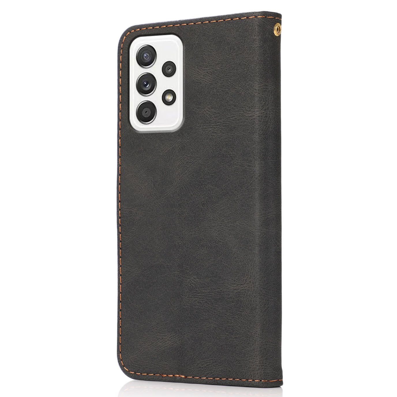 Shockproof Bi-color Splicing Stand Wallet Case Leather Shell for Samsung Galaxy A52s 5G/A52 4G/5G