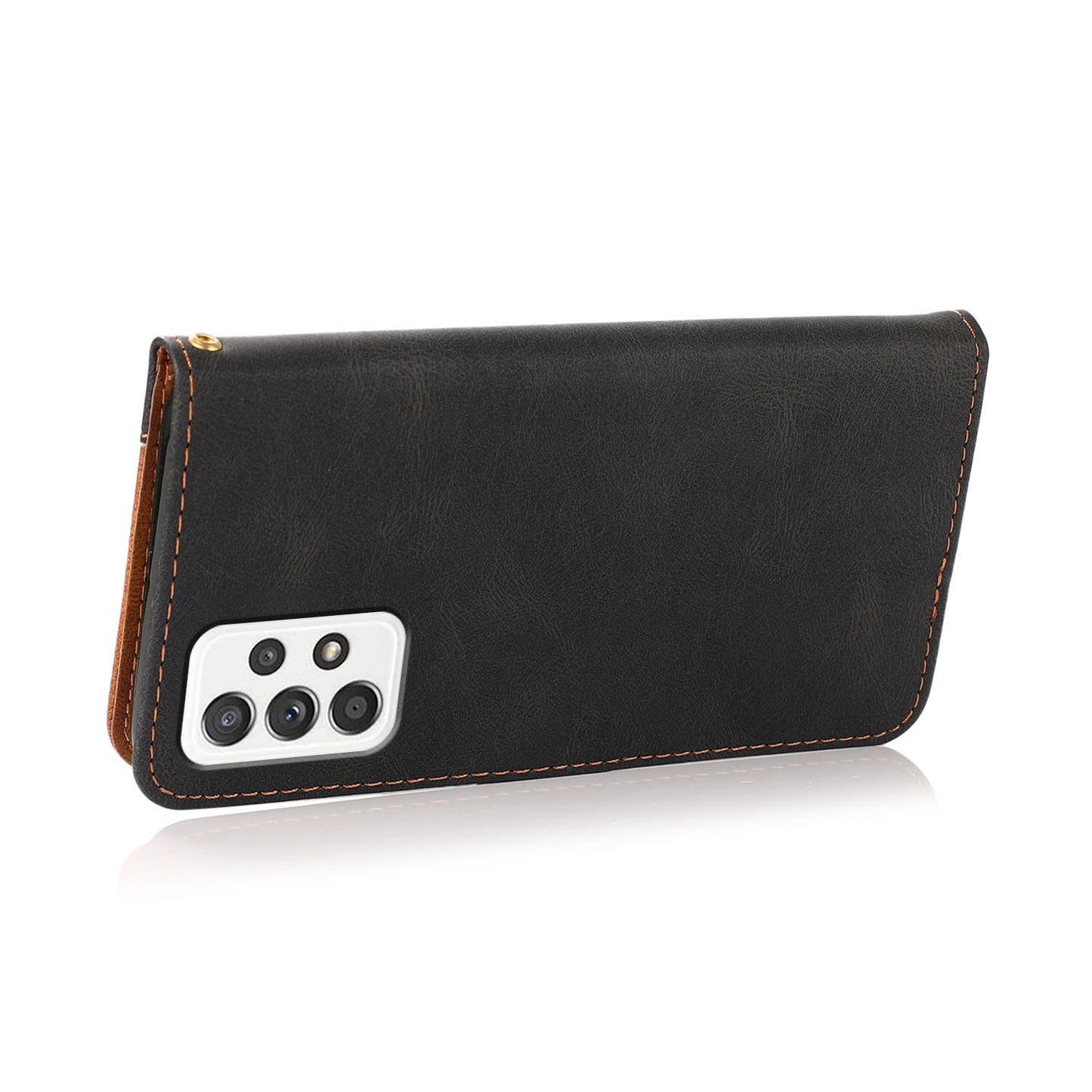 Shockproof Bi-color Splicing Stand Wallet Case Leather Shell for Samsung Galaxy A52s 5G/A52 4G/5G