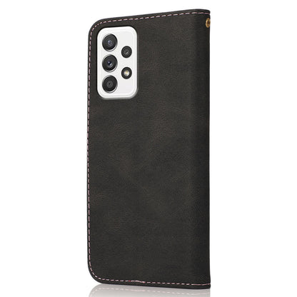 Shockproof Bi-color Splicing Stand Wallet Case Leather Shell for Samsung Galaxy A52s 5G/A52 4G/5G