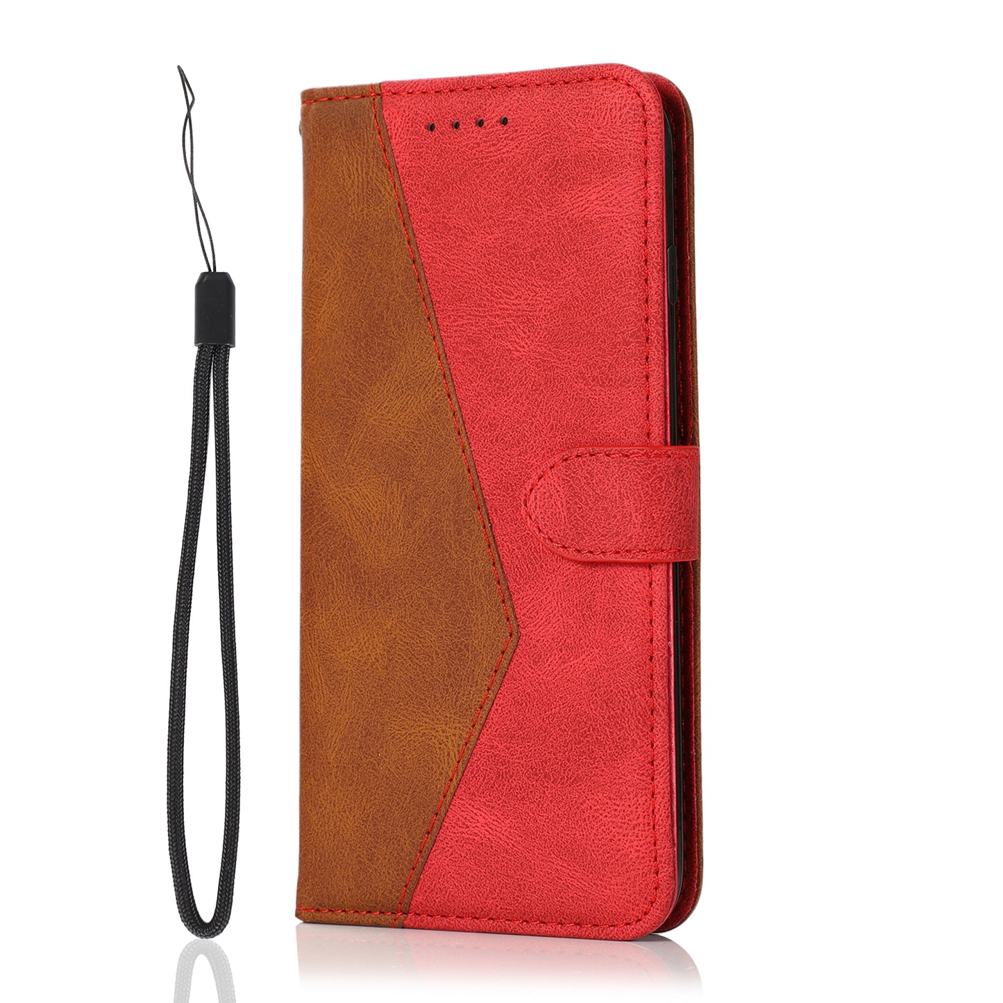 Shockproof Bi-color Splicing Stand Wallet Case Leather Shell for Samsung Galaxy A52s 5G/A52 4G/5G