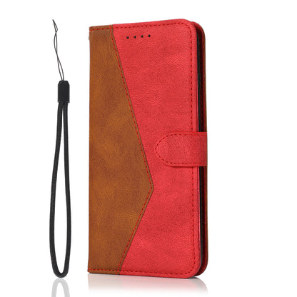 Shockproof Bi-color Splicing Stand Wallet Case Leather Shell for Samsung Galaxy A52s 5G/A52 4G/5G