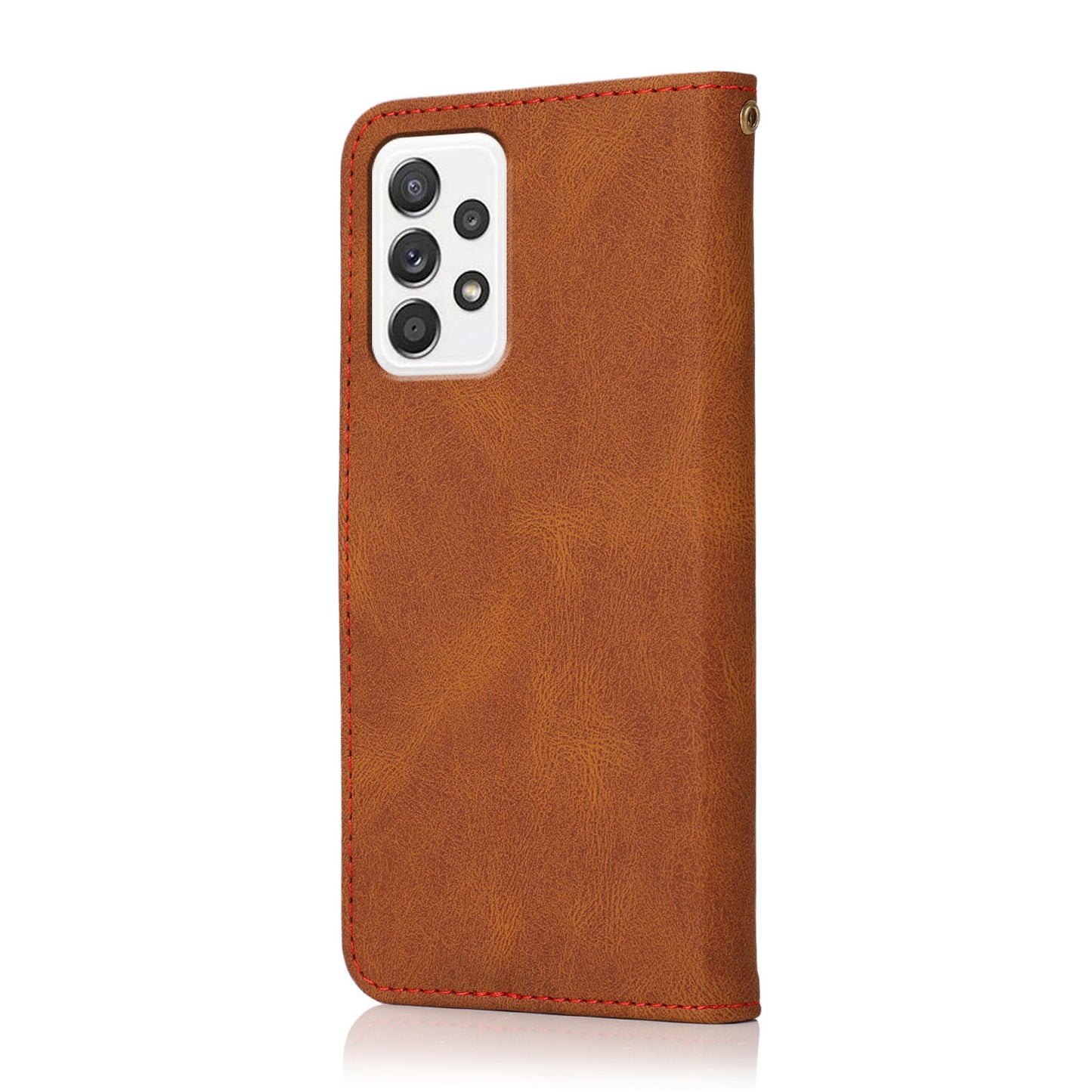 Shockproof Bi-color Splicing Stand Wallet Case Leather Shell for Samsung Galaxy A52s 5G/A52 4G/5G