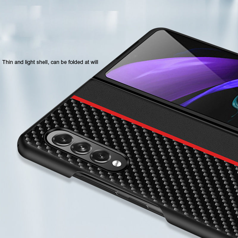 Ultra-thin Carbon Fiber Splicing PC Smartphone Back Case Cover for Samsung Galaxy Z Fold3 5G