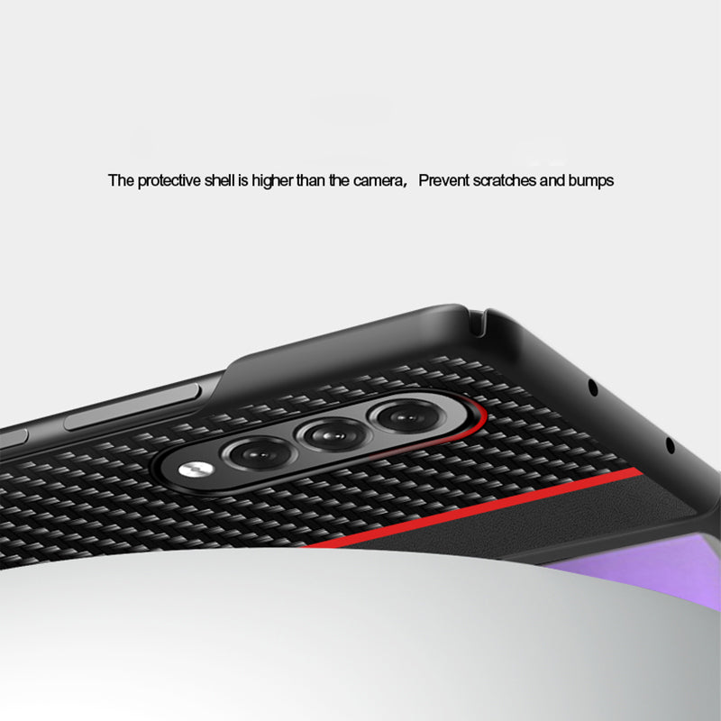 Ultra-thin Carbon Fiber Splicing PC Smartphone Back Case Cover for Samsung Galaxy Z Fold3 5G