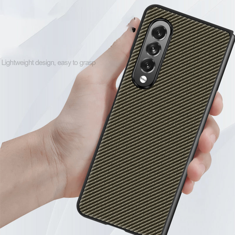 Carbon Fiber Design Slim Thin Shockproof Full Protection PC Phone Case for Samsung Galaxy Z Fold3 5G