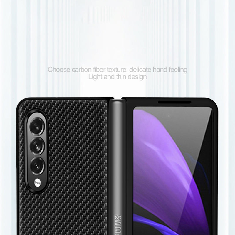 Carbon Fiber Design Slim Thin Shockproof Full Protection PC Phone Case for Samsung Galaxy Z Fold3 5G