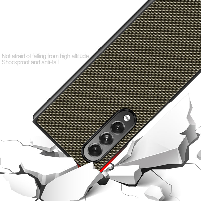 Carbon Fiber Design Slim Thin Shockproof Full Protection PC Phone Case for Samsung Galaxy Z Fold3 5G