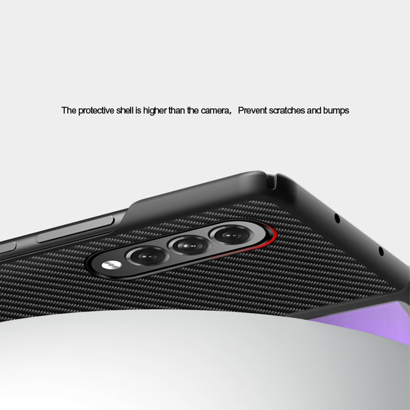 Carbon Fiber Design Slim Thin Shockproof Full Protection PC Phone Case for Samsung Galaxy Z Fold3 5G