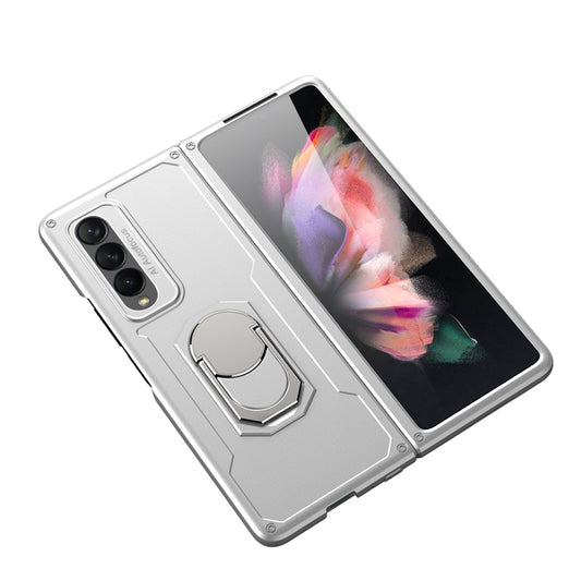 GKK Armour Series Hard PC Phone Case for Samsung Galaxy Z Fold3 5G, Ring Holder Kickstand Folding Cover