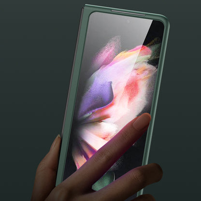Precise Cut-Out Folded PU Leather Coated Plastic Case for Samsung Galaxy Z Fold3 5G