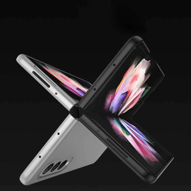 Precise Cut-Out Folded PU Leather Coated Plastic Case for Samsung Galaxy Z Fold3 5G