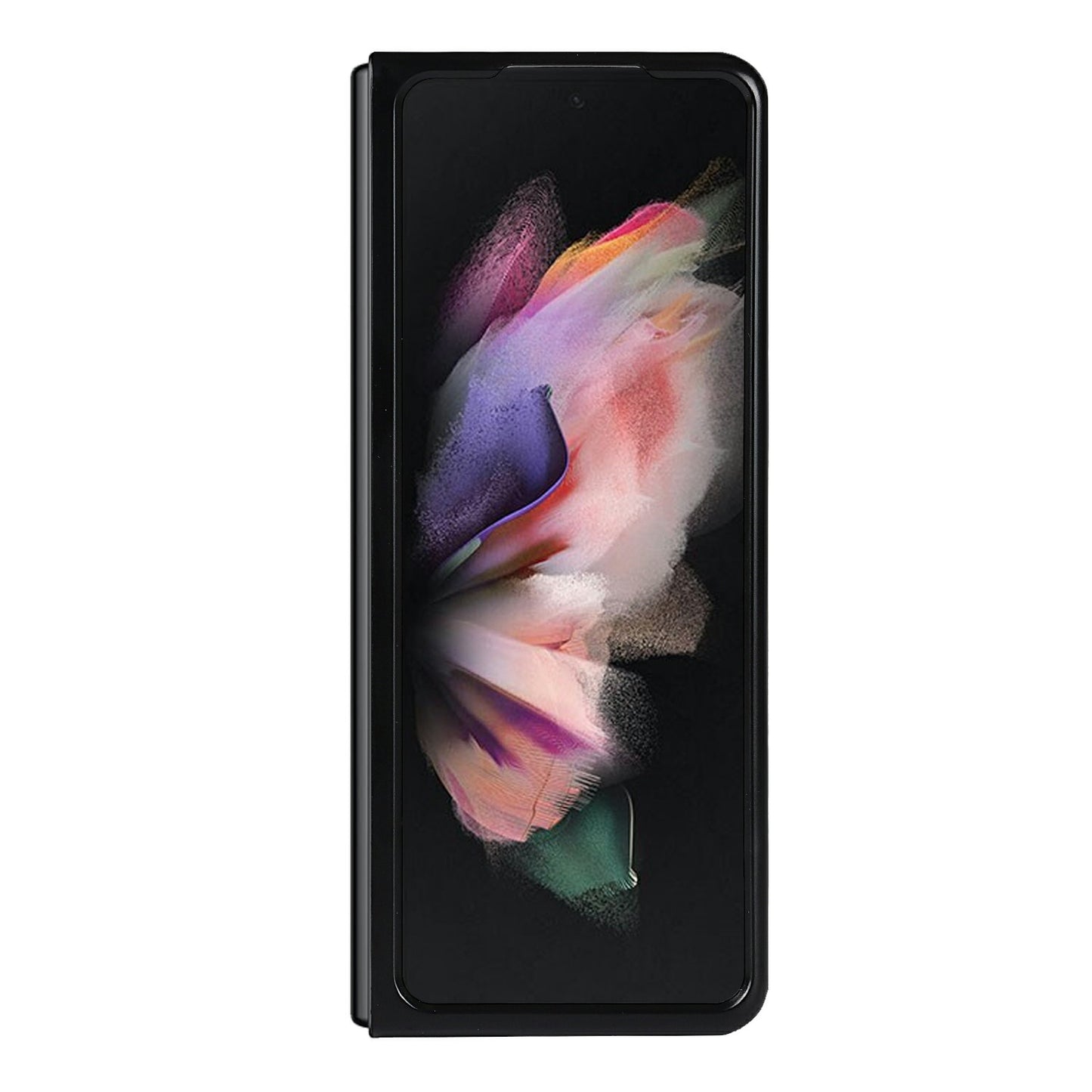 Anti-Collision Litchi Texture Genuine Leather Coated TPU Case with Hidden Kickstand for Samsung Galaxy Z Fold3 5G