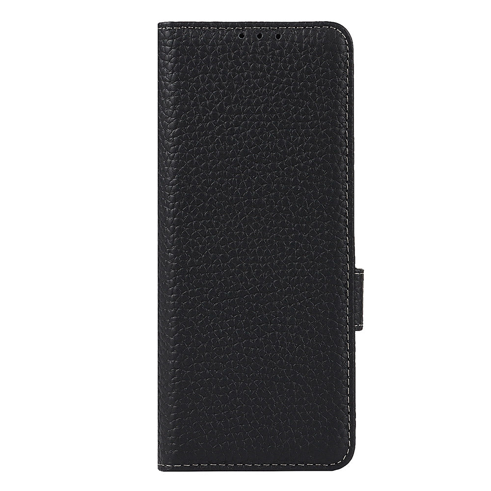 For Samsung Galaxy Z Fold3 5G Litchi Texture Genuine Leather Dual Magnetic Clasp Wallet Stand Phone Case Cover with Pen Slot