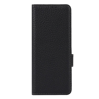 For Samsung Galaxy Z Fold3 5G Litchi Texture Genuine Leather Dual Magnetic Clasp Wallet Stand Phone Case Cover with Pen Slot