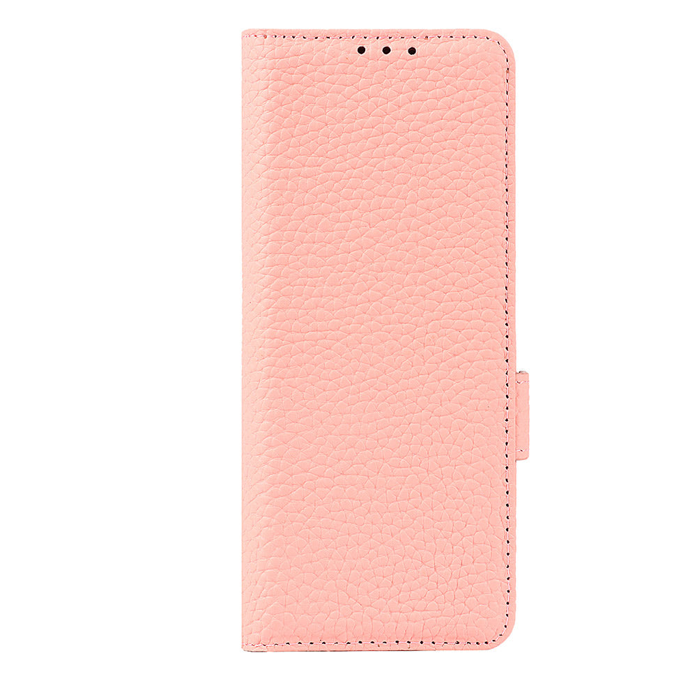 For Samsung Galaxy Z Fold3 5G Litchi Texture Genuine Leather Dual Magnetic Clasp Wallet Stand Phone Case Cover with Pen Slot
