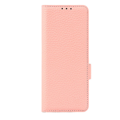 For Samsung Galaxy Z Fold3 5G Litchi Texture Genuine Leather Dual Magnetic Clasp Wallet Stand Phone Case Cover with Pen Slot