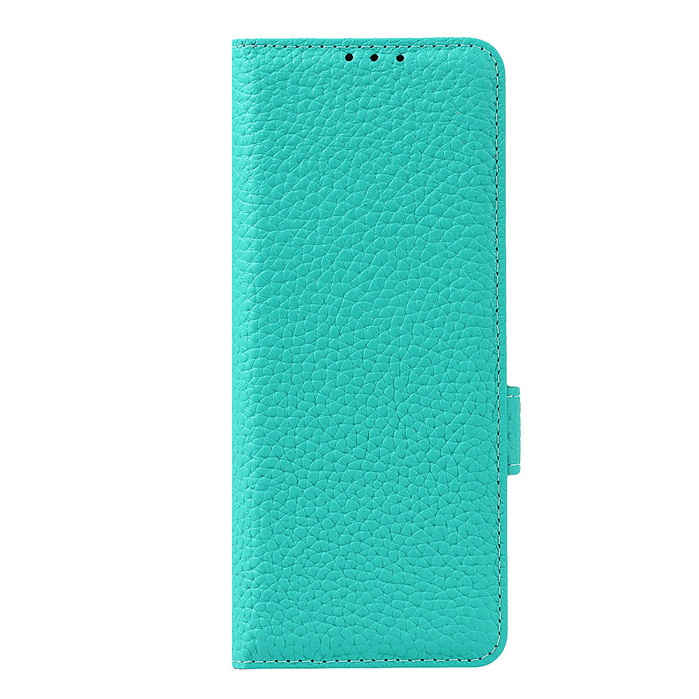 For Samsung Galaxy Z Fold3 5G Litchi Texture Genuine Leather Dual Magnetic Clasp Wallet Stand Phone Case Cover with Pen Slot