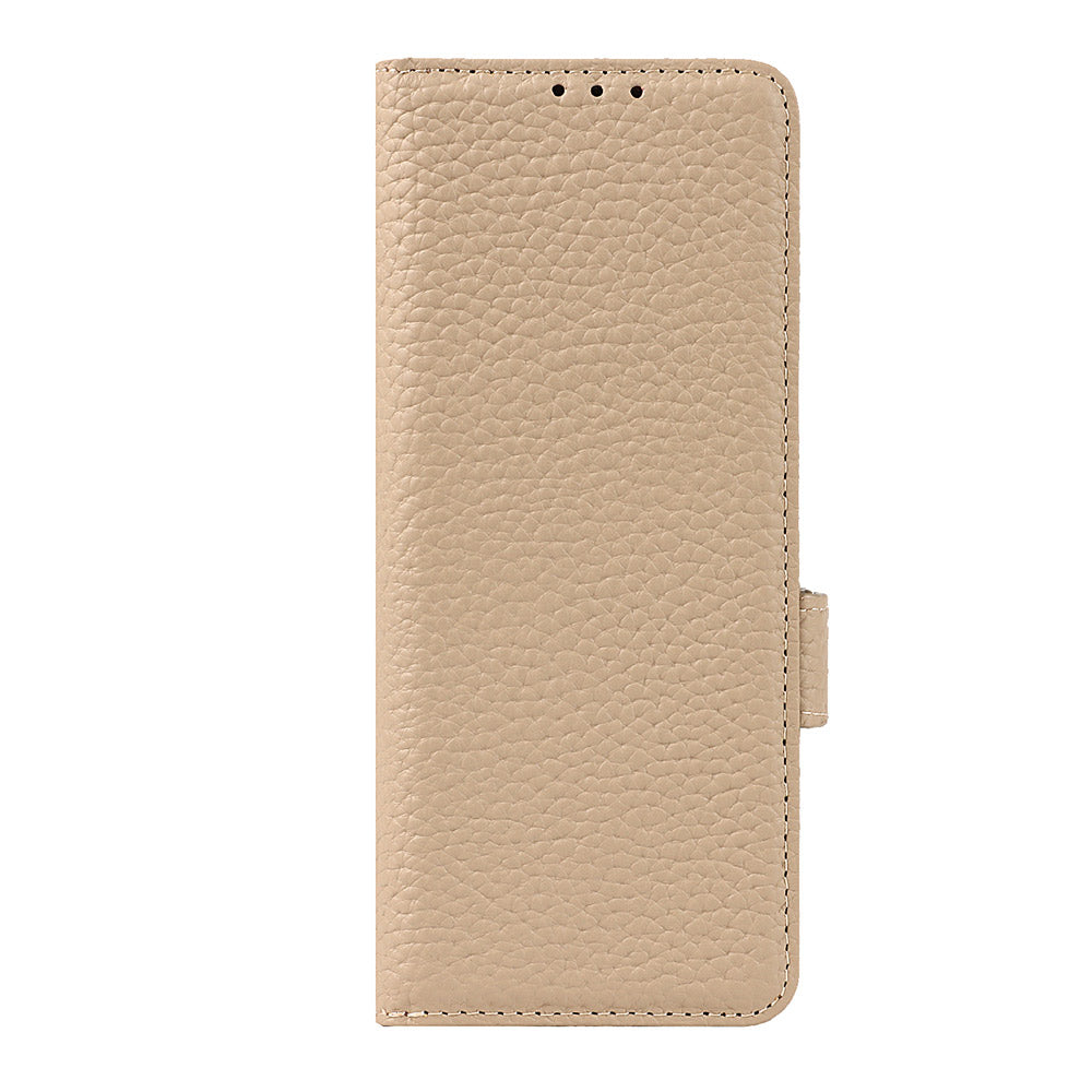 For Samsung Galaxy Z Fold3 5G Litchi Texture Genuine Leather Dual Magnetic Clasp Wallet Stand Phone Case Cover with Pen Slot