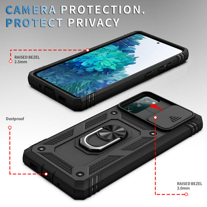 Camera Slider Design 3-in-1 TPU + PC + Metal Phone Cover Case for Samsung Galaxy S20 FE 2022/S20 FE 4G/S20 FE 5G/S20 Lite