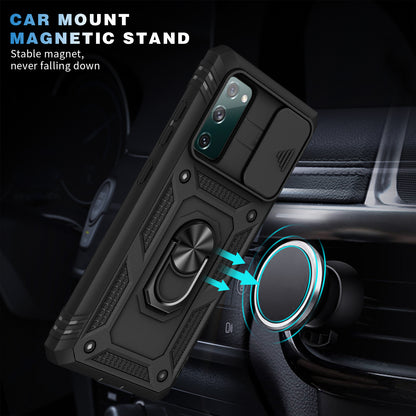Camera Slider Design 3-in-1 TPU + PC + Metal Phone Cover Case for Samsung Galaxy S20 FE 2022/S20 FE 4G/S20 FE 5G/S20 Lite