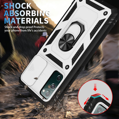 Camera Slider Design 3-in-1 TPU + PC + Metal Phone Cover Case for Samsung Galaxy S20 FE 2022/S20 FE 4G/S20 FE 5G/S20 Lite
